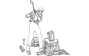 Lumberjack Chopping Wood Vector Design DXF File