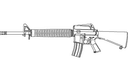 M16 Assault Rifle Vector Design for CNC Laser Cutting DXF