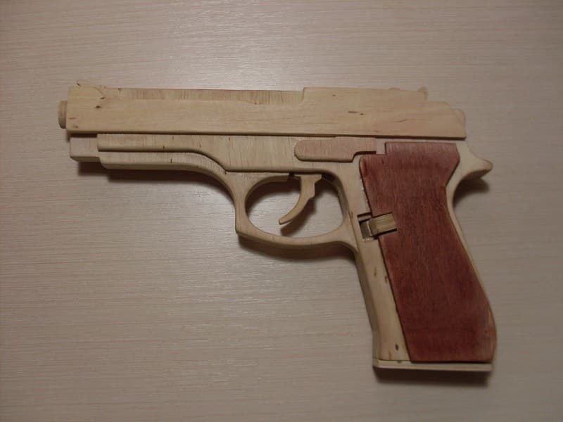 M9 Rubber Band Pistol Laser Cut 3D Puzzle Vector File