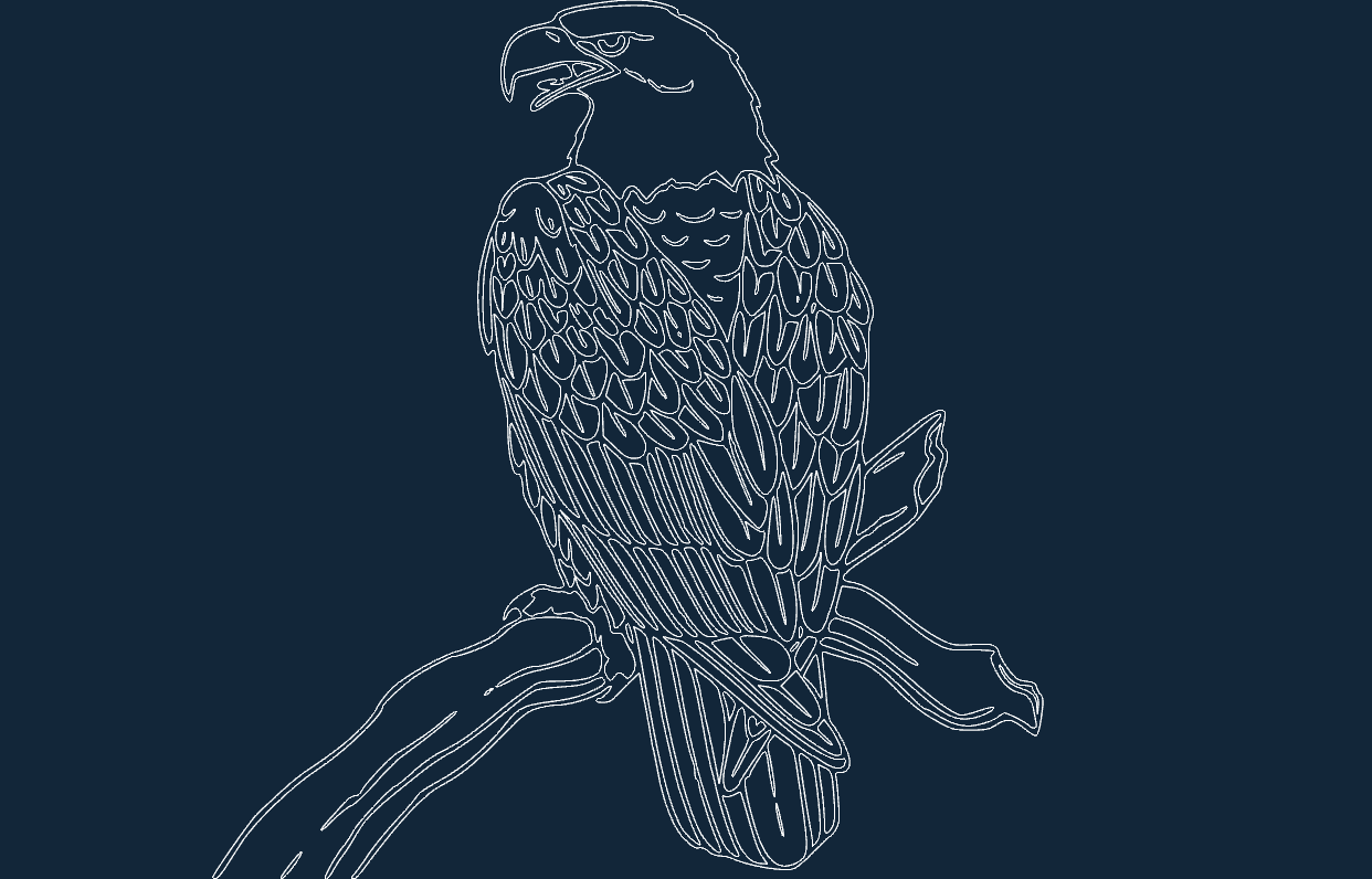 Majestic Bald Eagle Vector Design for CNC Laser Cutting DXF