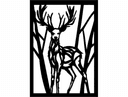 Majestic Deer in Forest Vector Wall Art DXF File