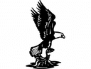 Majestic Eagle Landing on Stump Vector Design DXF