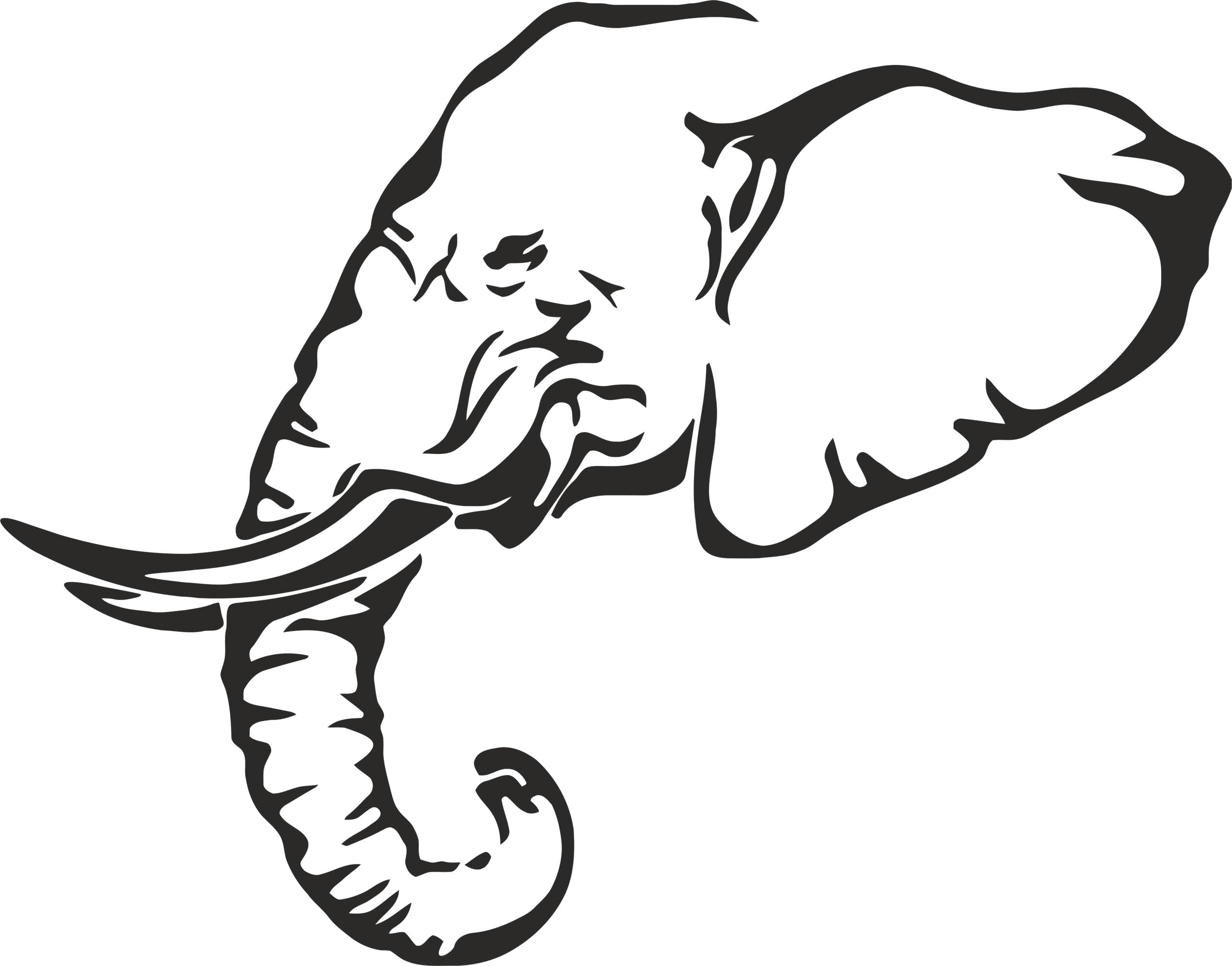 Majestic Elephant Head Stencil Vector for Laser Cutting