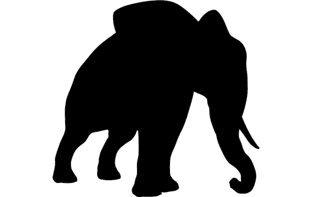 Majestic Elephant Silhouette Vector Template - DXF and SVG