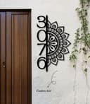 Mandala House Number Sign Vector File for Laser Cutting