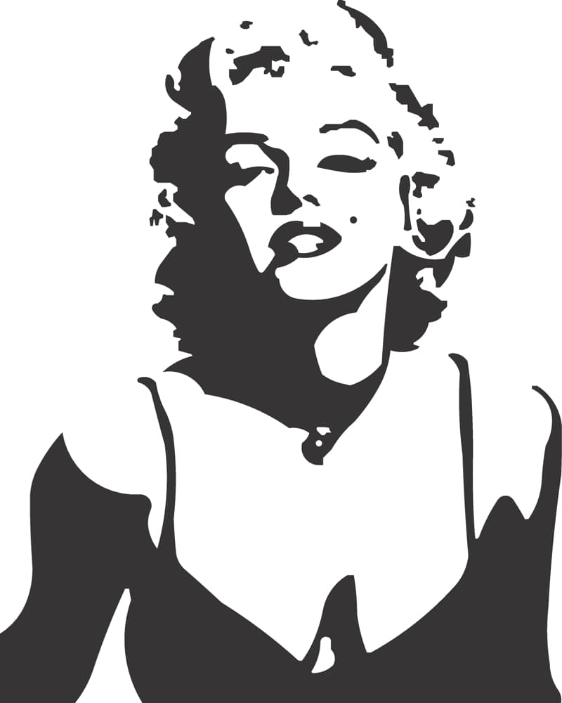 Marilyn Monroe Silhouette Stencil Vector for Laser Cutting