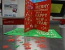 Merry Christmas and Happy New Year Card Vector for Laser Cutting