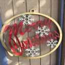 Merry Christmas Ornament with Snowflakes Vector File (SVG, DXF)