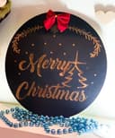 Merry Christmas Round Sign Laser Cut File Vector