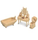 Miniature Dollhouse Bathroom Furniture Set Laser Cut Vector