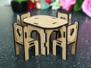 Miniature Dollhouse Dining Set Laser Cut Vector File