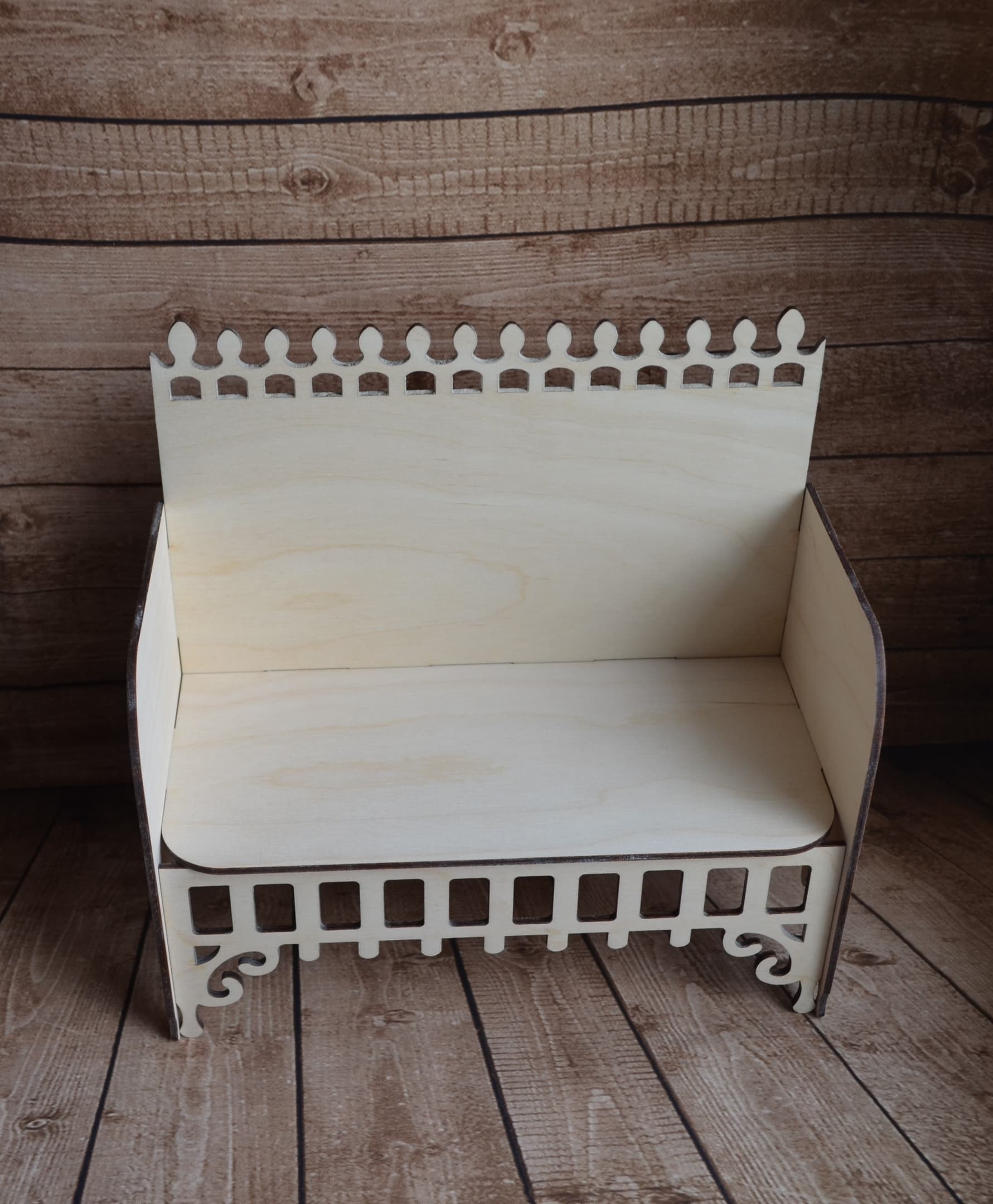Miniature Dollhouse Sofa Laser Cut Vector Plan