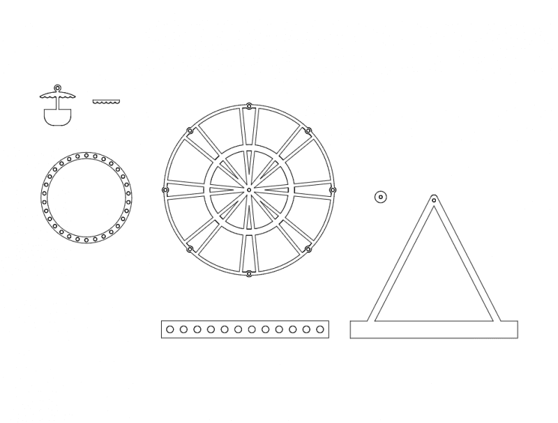 Miniature Ferris Wheel 3D Puzzle Laser Cut Vector DXF