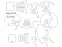 Miniature Rocking Chair 3D Puzzle Laser Cut Vector File (DXF)