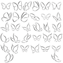 Minimalist Butterfly Collection Vector Set for Laser Cutting