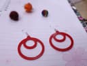 Minimalist Double Circle Drop Earrings Laser Cut Vector