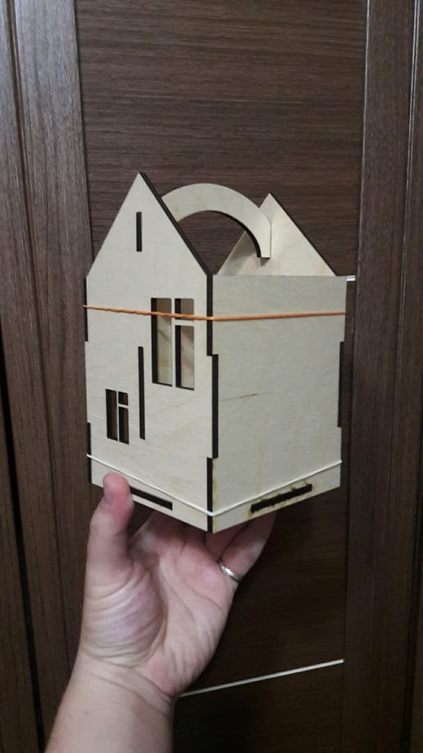 Minimalist House-Shaped Desk Organizer Laser Cut Vector File