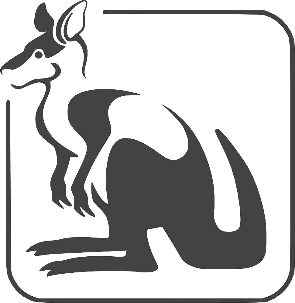 Minimalist Kangaroo Silhouette Vector DXF File for CNC