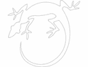 Minimalist Lizard Silhouette Vector Laser Cut File (DXF)