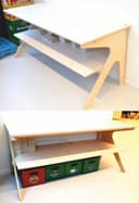 Minimalist Plywood Desk with Shelf Laser Cut Vector File