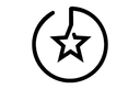 Minimalist Star in Circle Logo Vector DXF File