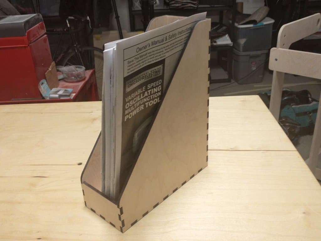 Minimalist Wooden Magazine Holder Vector File for Laser Cutting