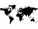 Minimalist World Map Silhouette Vector DXF File for Laser Cutting