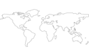 Minimalist World Map Vector Laser Cut File (DXF)