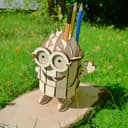 Minion-Style 3D Pencil Holder Laser Cut Vector DXF