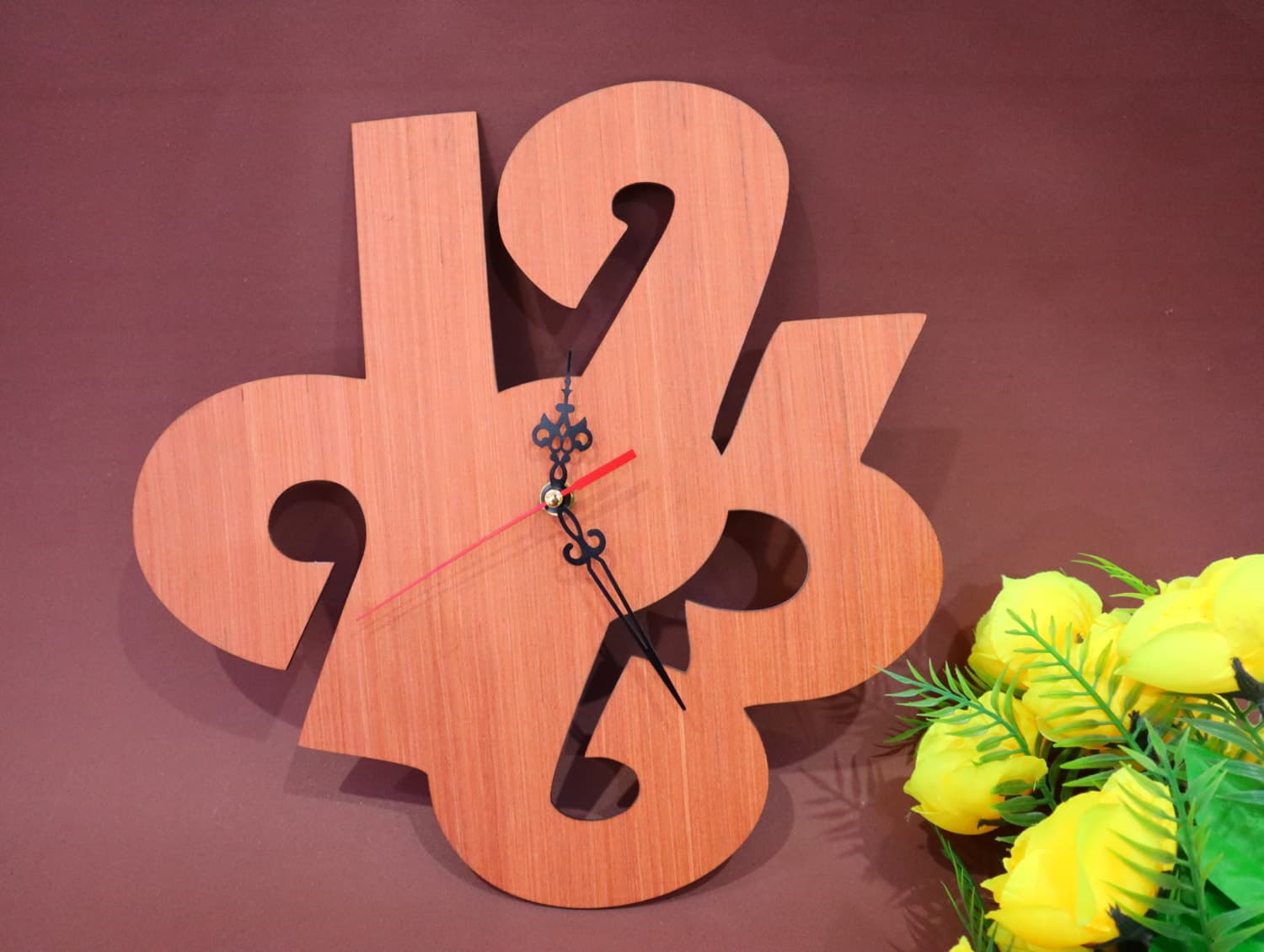 Modern Abstract Number Wall Clock Laser Cut Vector File