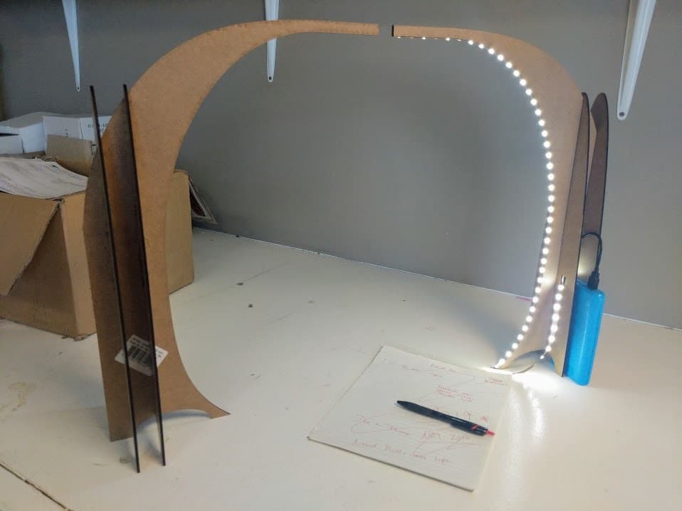 Modern Arch LED Desk Lamp Laser Cut Vector File
