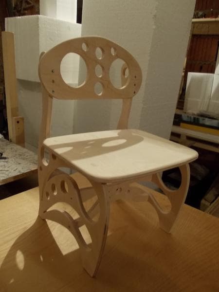 Modern Children Chair DIY Project - DXF Laser Cut Vector File