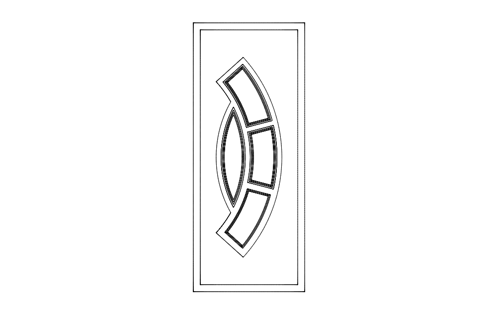 Modern Entry Door Panel Vector Design - Free DXF File