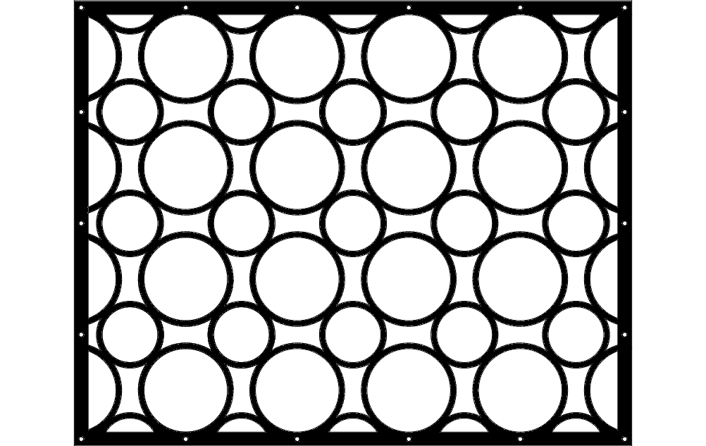 Modern Geometric Circles Decorative Screen DXF Vector Design