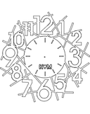 Modern Geometric Wall Clock Vector - DXF File for Laser Cutting