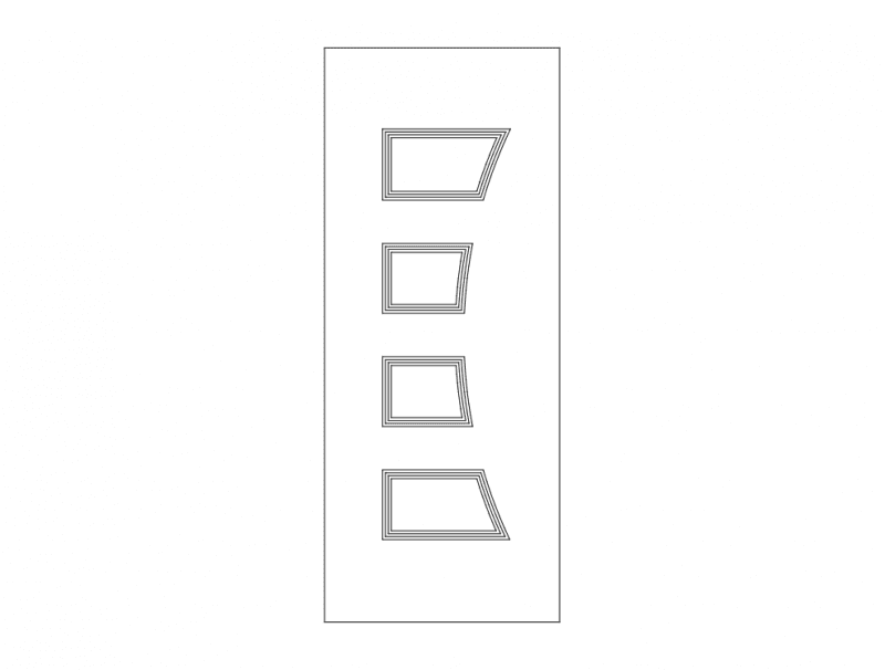 Modern Interior Door Panel DXF Vector File for CNC