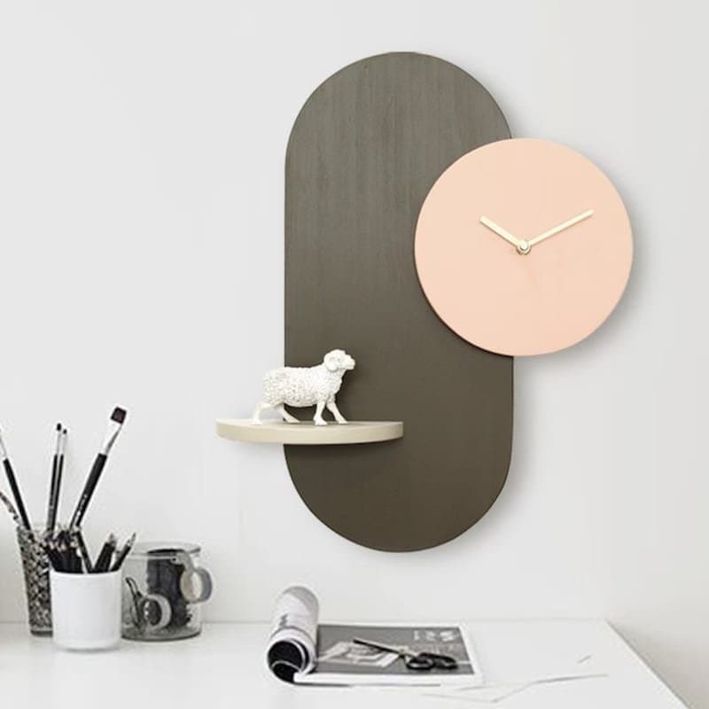 Modern Minimalist Wall Clock with Shelf Laser Cut Vector File
