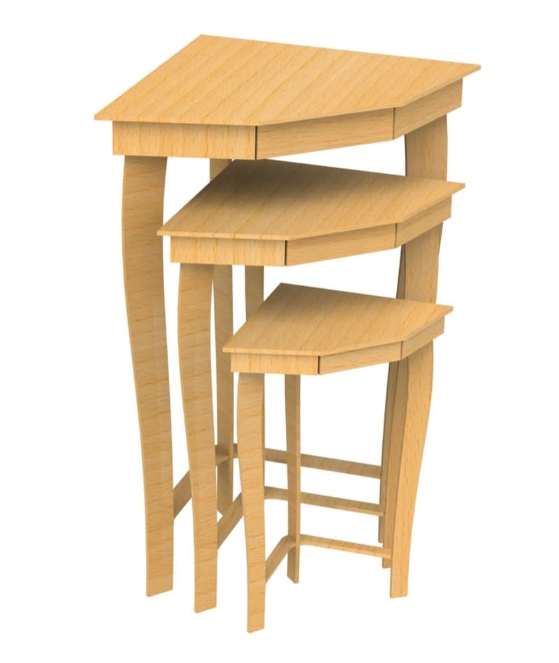 Modern Nesting Corner Tables Set - CNC Laser Cut DXF File