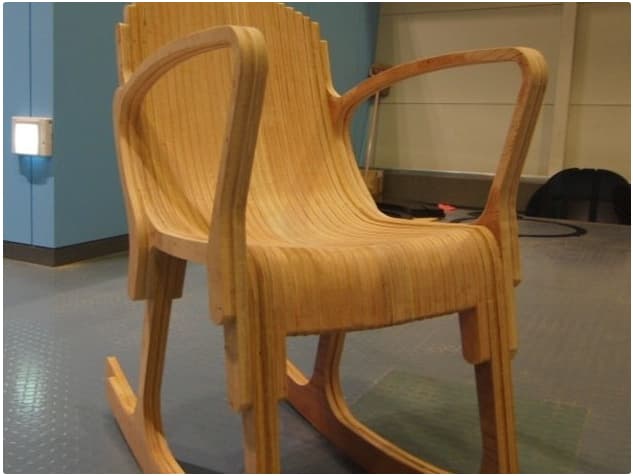 Modern Parametric Rocking Chair Vector Plan - DXF File