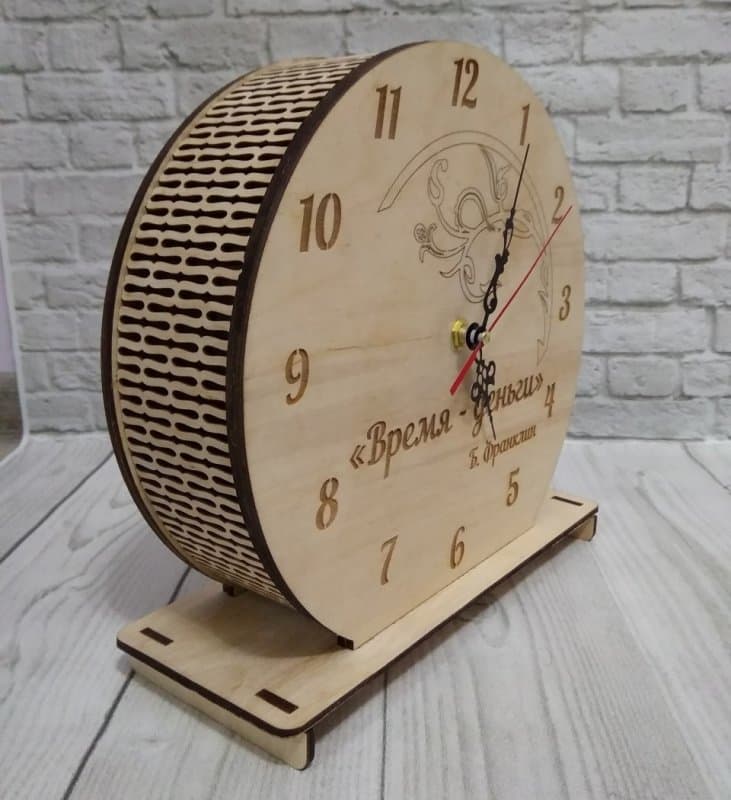 Modern Round Desk Clock Laser Cut Vector Plan (CDR)
