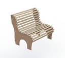Modern Slatted Garden Bench CNC Vector File