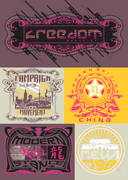 Modern Urban Graphic T-Shirt Designs Vector Set (CDR File)