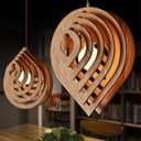 Modern Water Drop Wooden Pendant Lamp Laser Cut Vector File