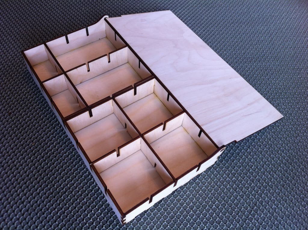 Modular Organizer Box with Lid SVG Vector for Laser Cutting