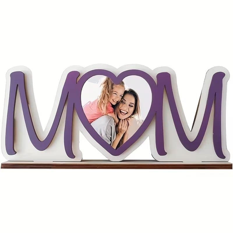 MOM Heart Photo Frame Laser Cut Vector File