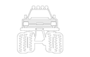 Monster Truck Front View Vector File for Laser Cutting DXF