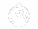 Mortal Kombat Dragon Keychain Vector DXF File