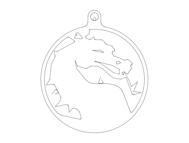 Mortal Kombat Dragon Keychain Vector DXF File