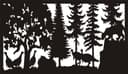 Mountain Lion and Turkeys Forest Scene DXF Vector File