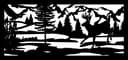 Mountain Wildlife Scene Vector Design for CNC Laser Cut DXF
